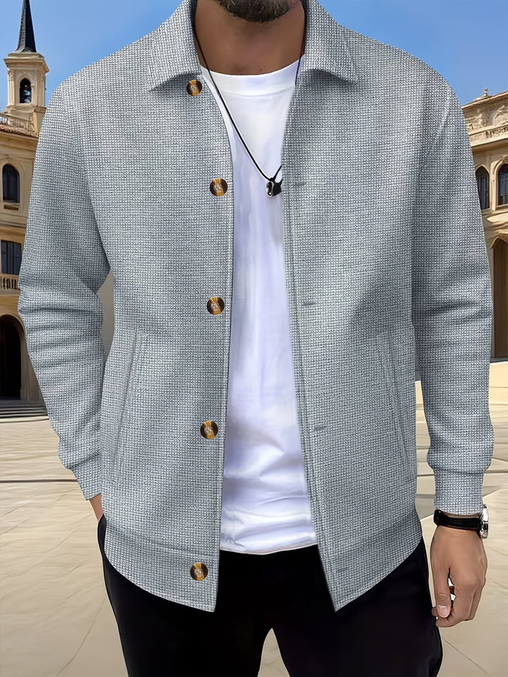 Mænd Elegante Hverdag Jakke med Tekstureret Mønster