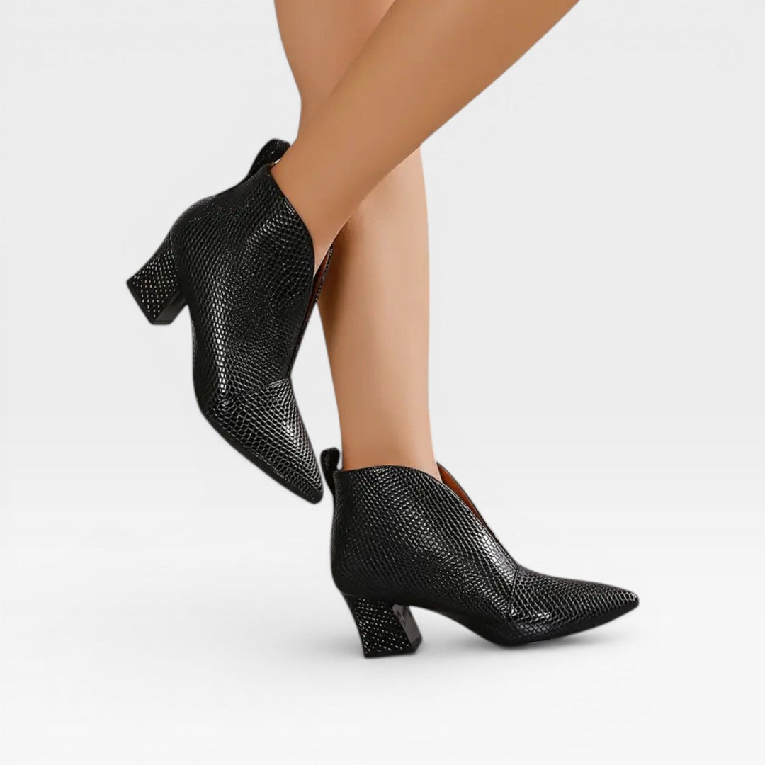 Kvinder Elegante Støvletter med Spids Tå og Blokhæl