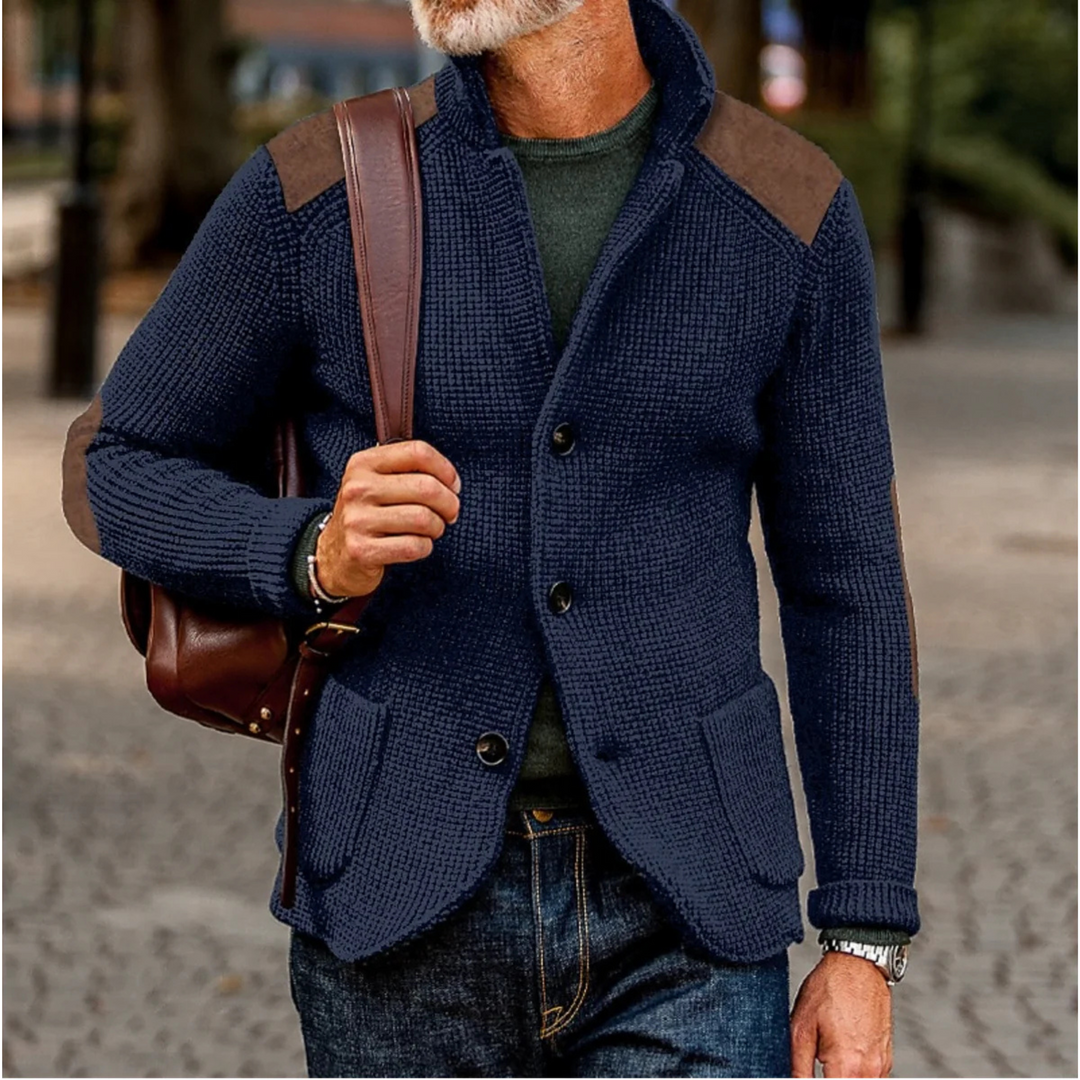 Nathan Davies - Grov Strikket Cardigan Jakke Til Herre