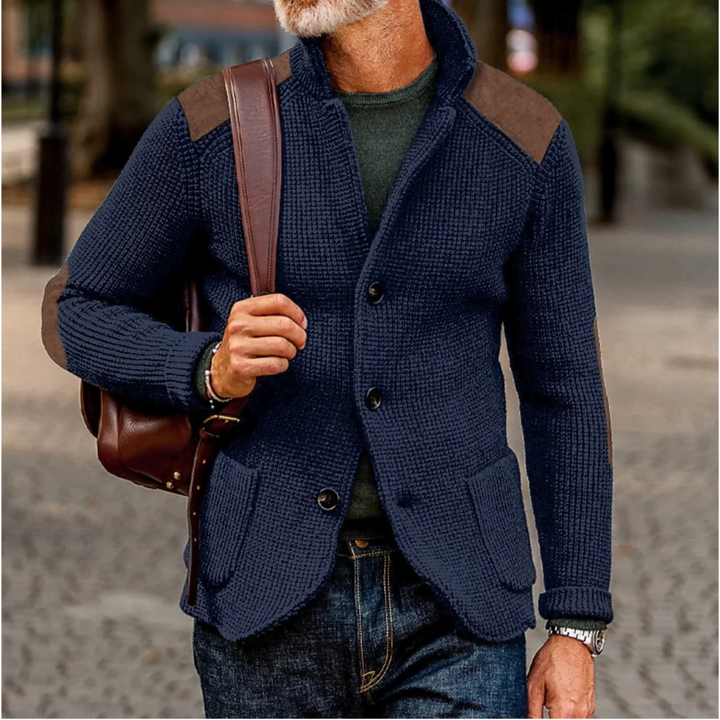 Nathan Davies - Grov Strikket Cardigan Jakke Til Herre
