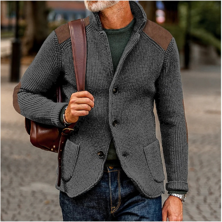 Nathan Davies - Grov Strikket Cardigan Jakke Til Herre