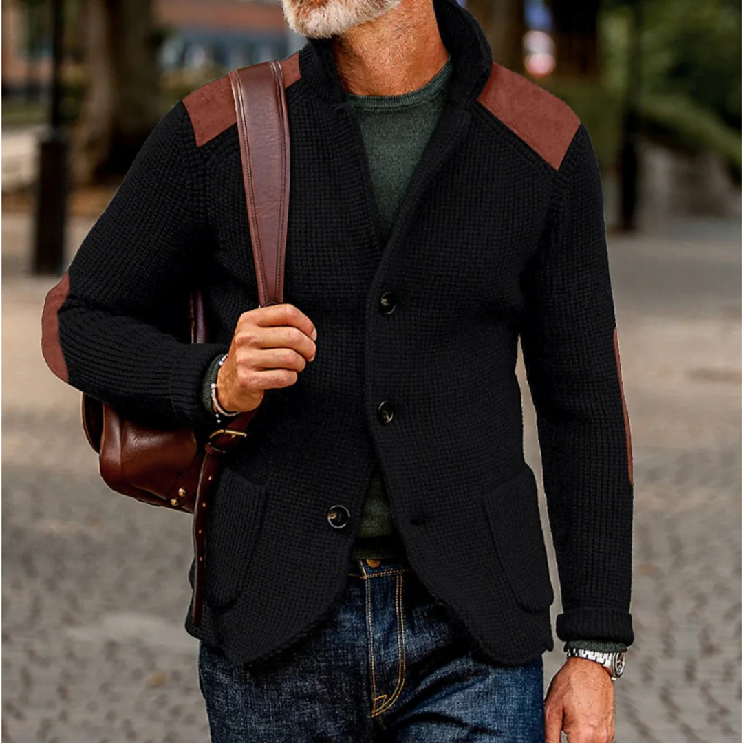 Nathan Davies - Grov Strikket Cardigan Jakke Til Herre