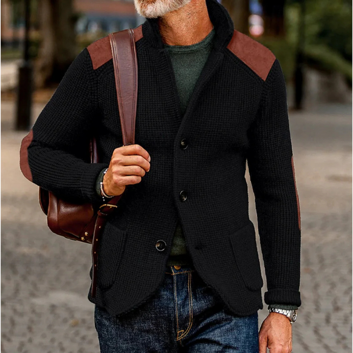 Nathan Davies - Grov Strikket Cardigan Jakke Til Herre