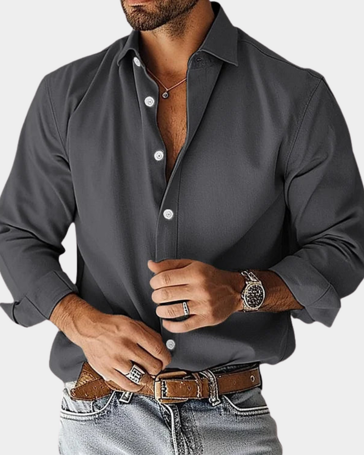 Herreskjorte med Lange Ærmer – Slim Fit – Casual Stil