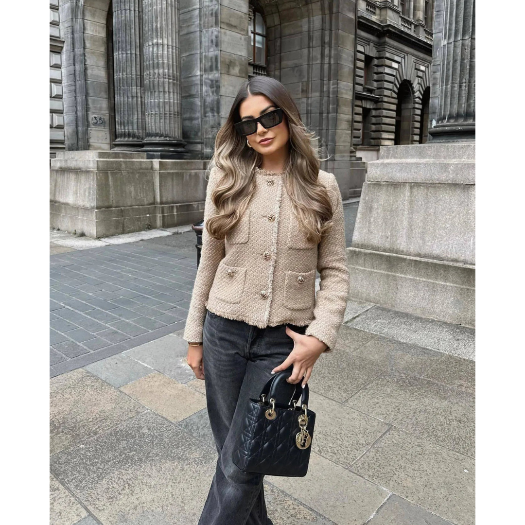 Camille Rousseau - Elegant Tweed Jakke Til Dame