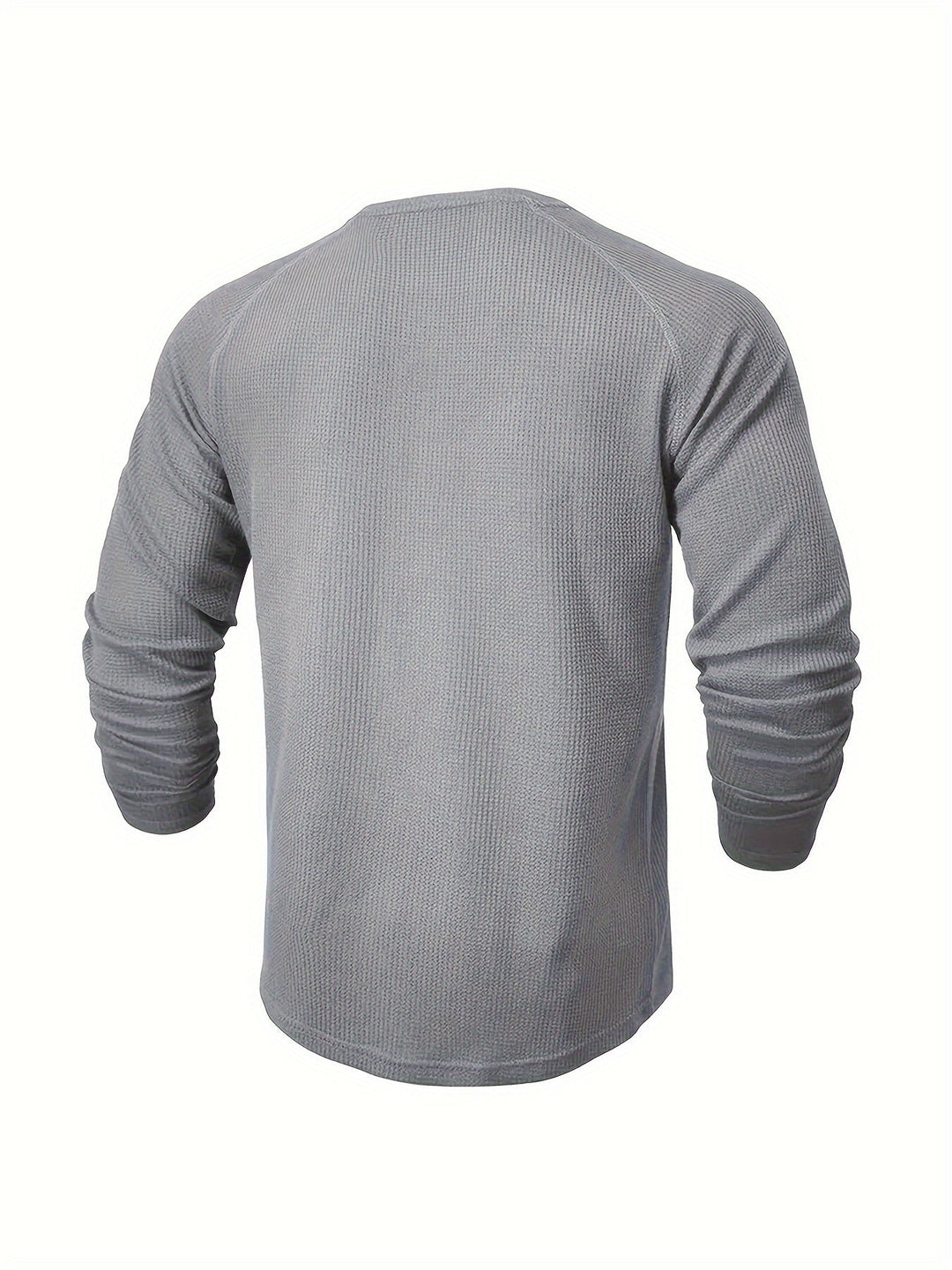 Mænd Tekstureret Henley Trøje med Knapstolpe
