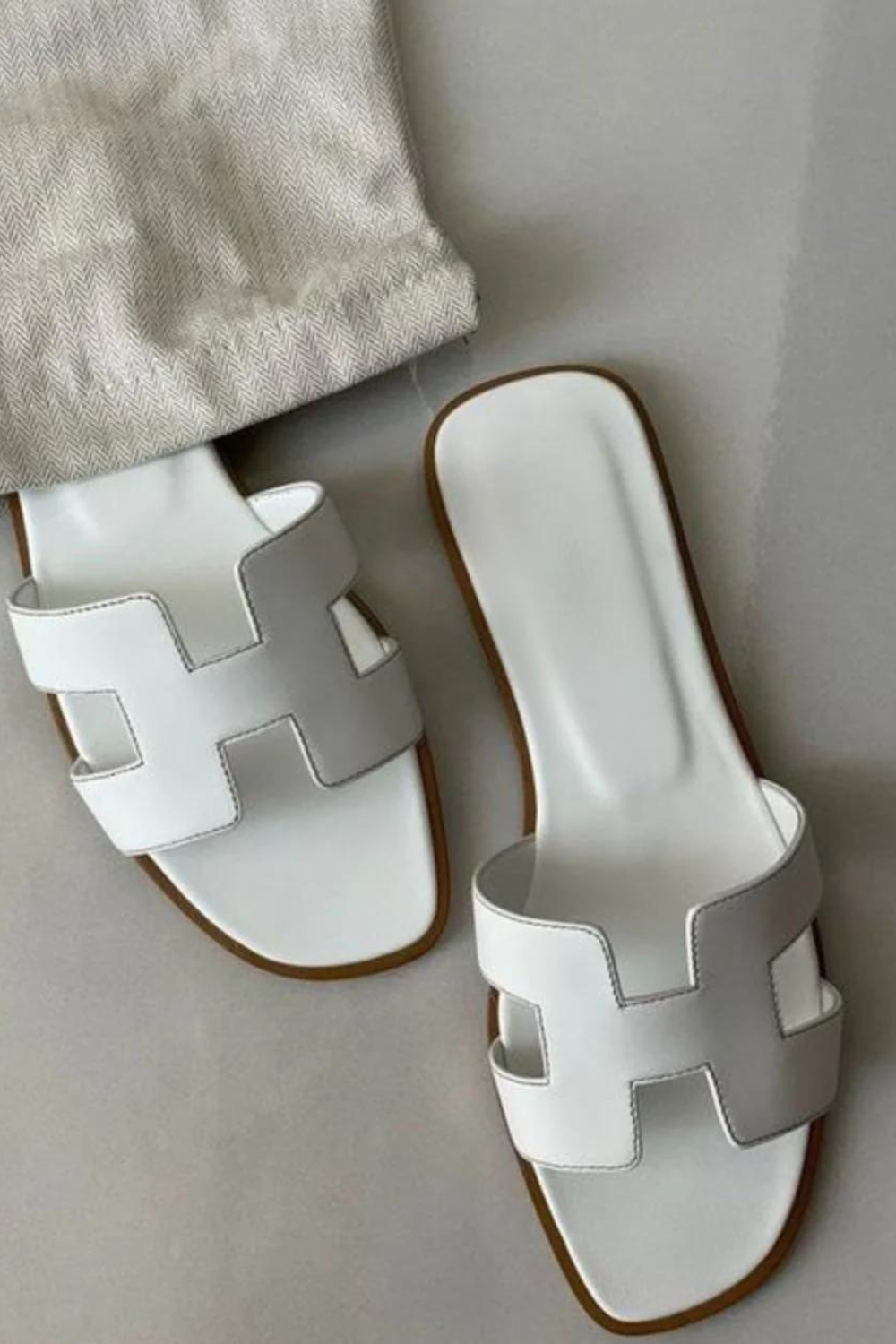 Dame Slip-On Sandaler med Komfortsål og Åben Tå