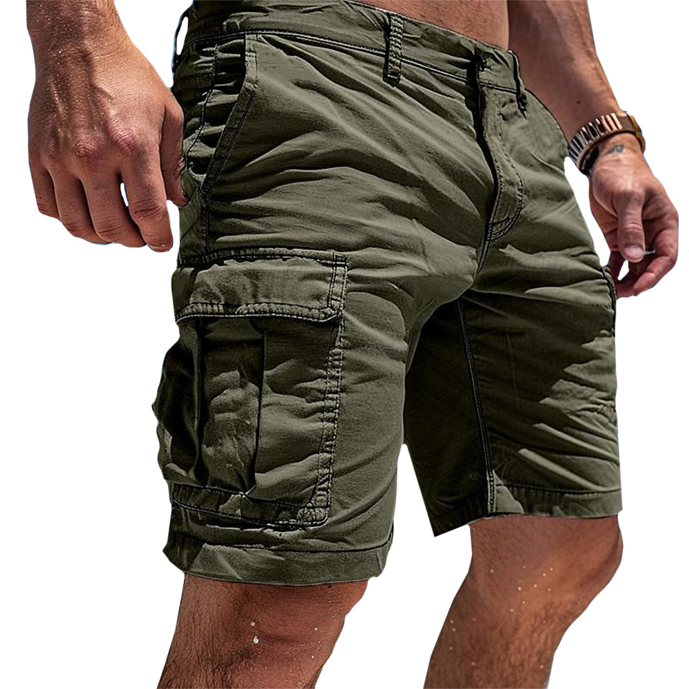 Herre Casual Cargo Shorts med Sidelommer og Knaplukning