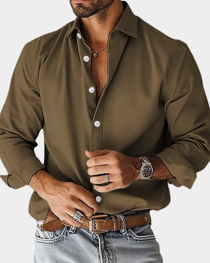 Herreskjorte med Lange Ærmer – Slim Fit – Casual Stil