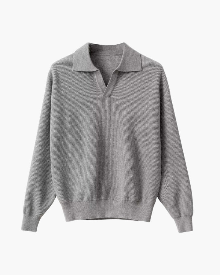 Lorenzo Virelli - Struktureret Strikket Polo Striktrøje Med Raffineret Minimalisme Til Herre