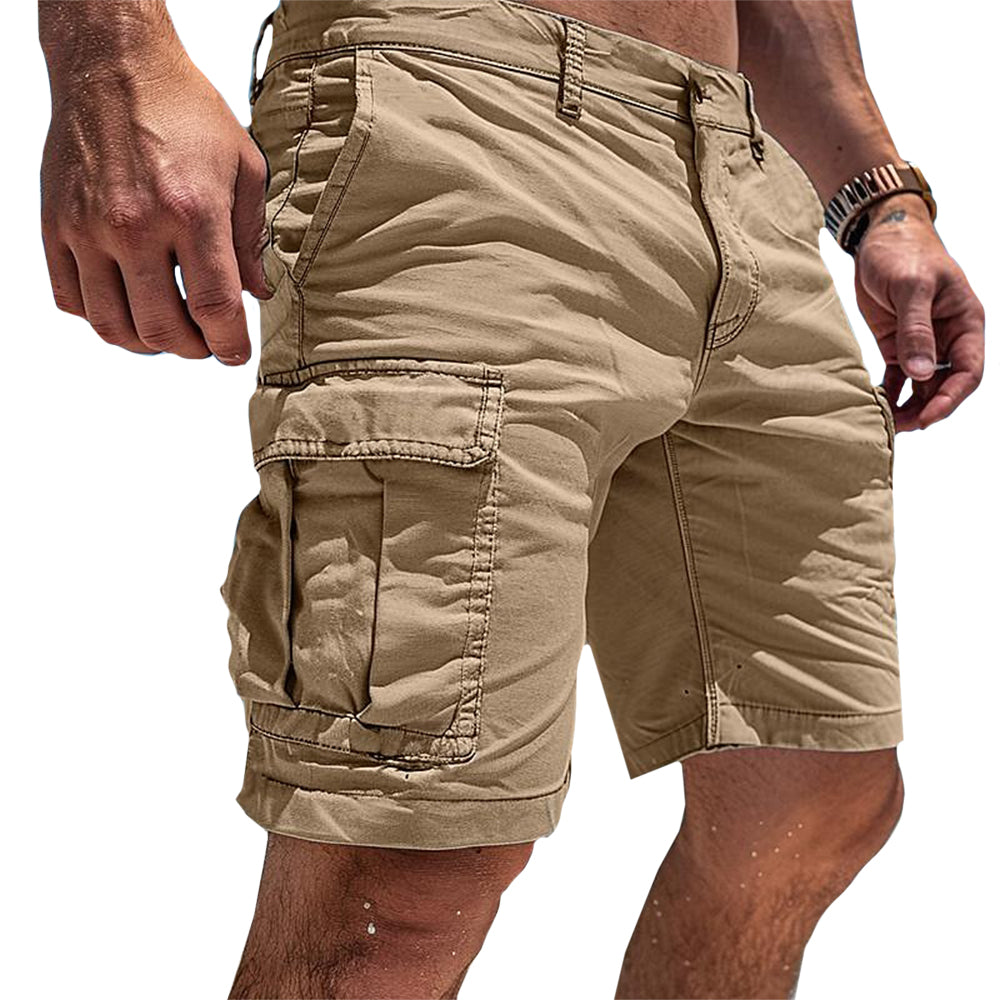 Herre Casual Cargo Shorts med Sidelommer og Knaplukning