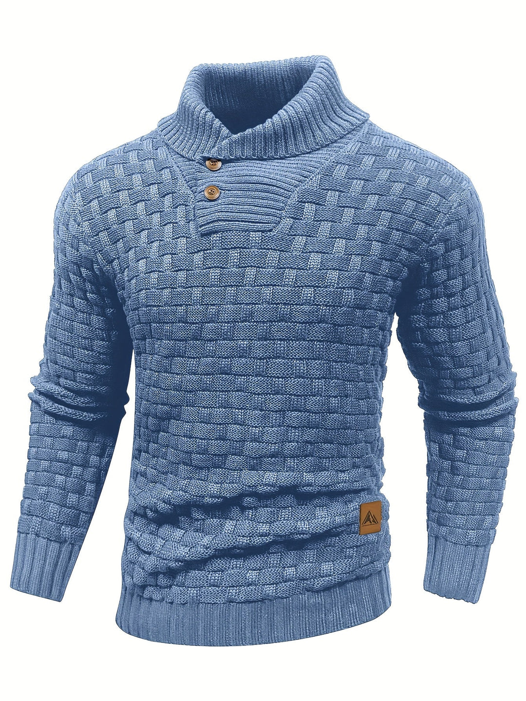 Herre Elegante Langærmet Sweater med Kravedetalje