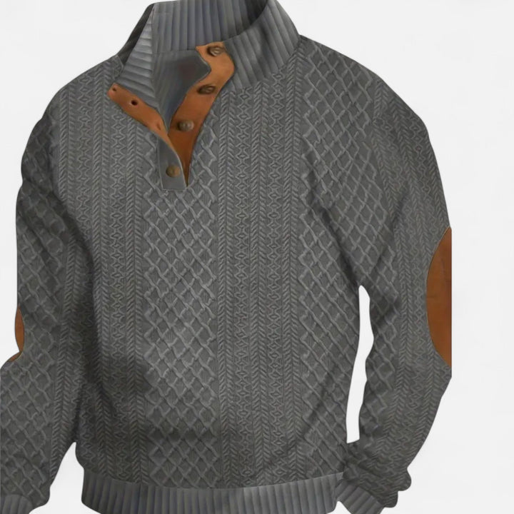 Alessio Romano - Struktureret Strikket Pullover Til Herre