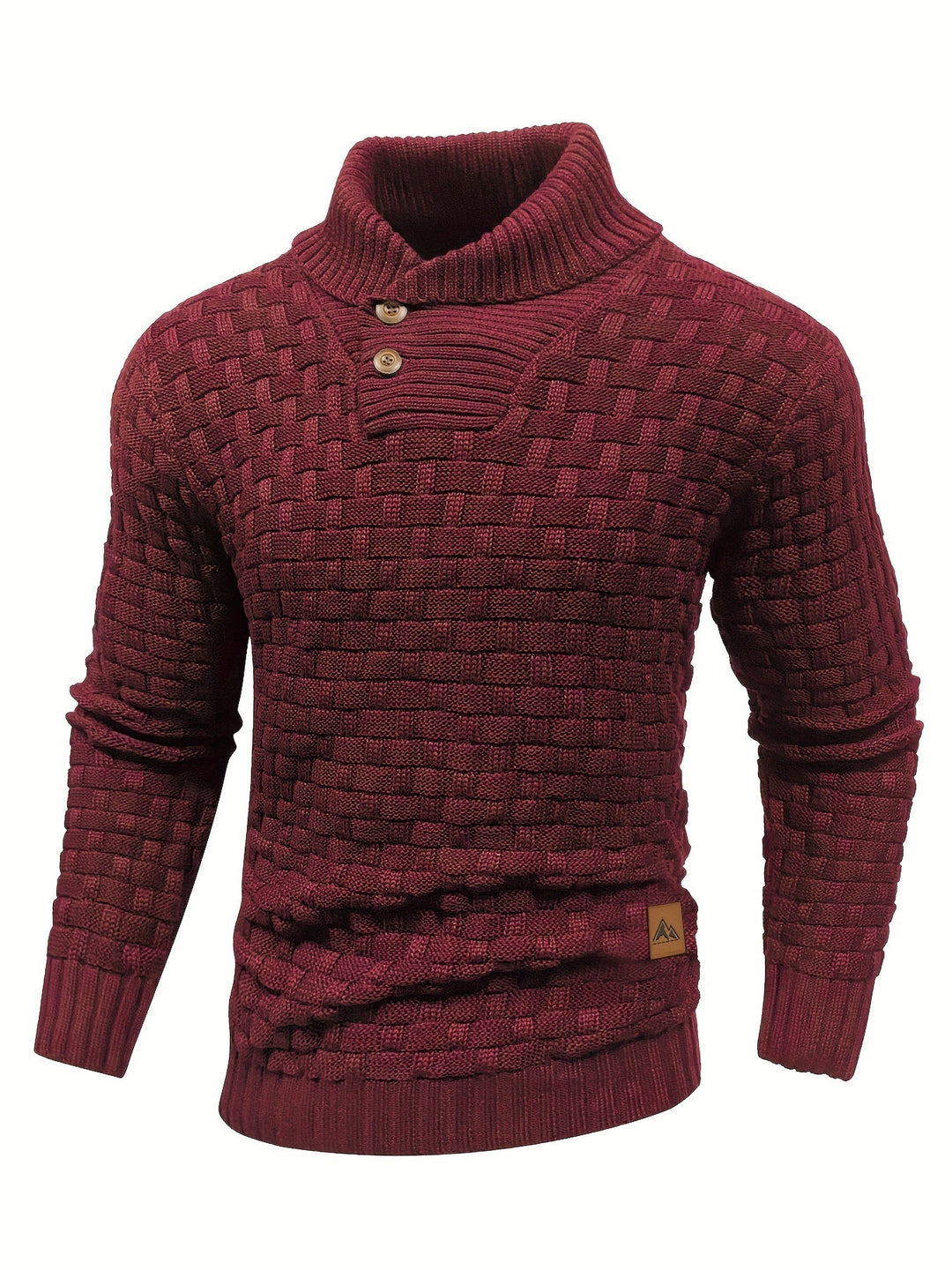 Herre Elegante Langærmet Sweater med Kravedetalje