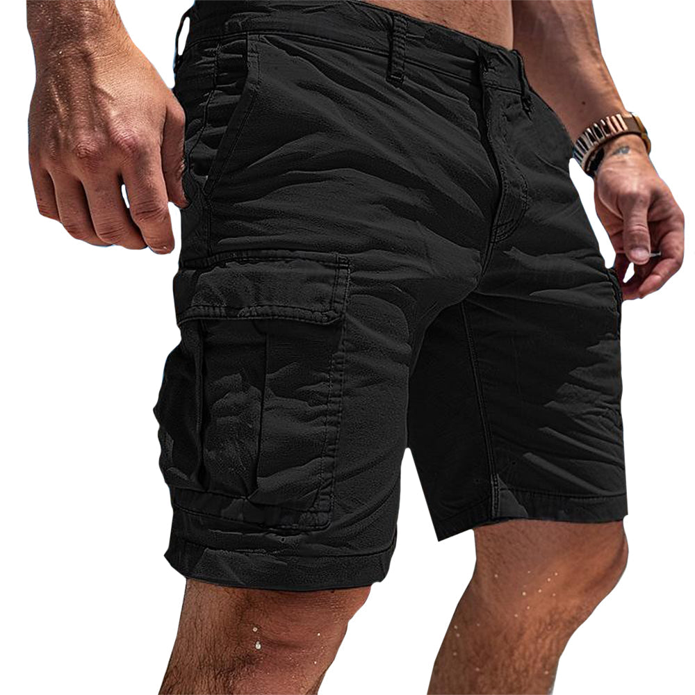 Herre Casual Cargo Shorts med Sidelommer og Knaplukning