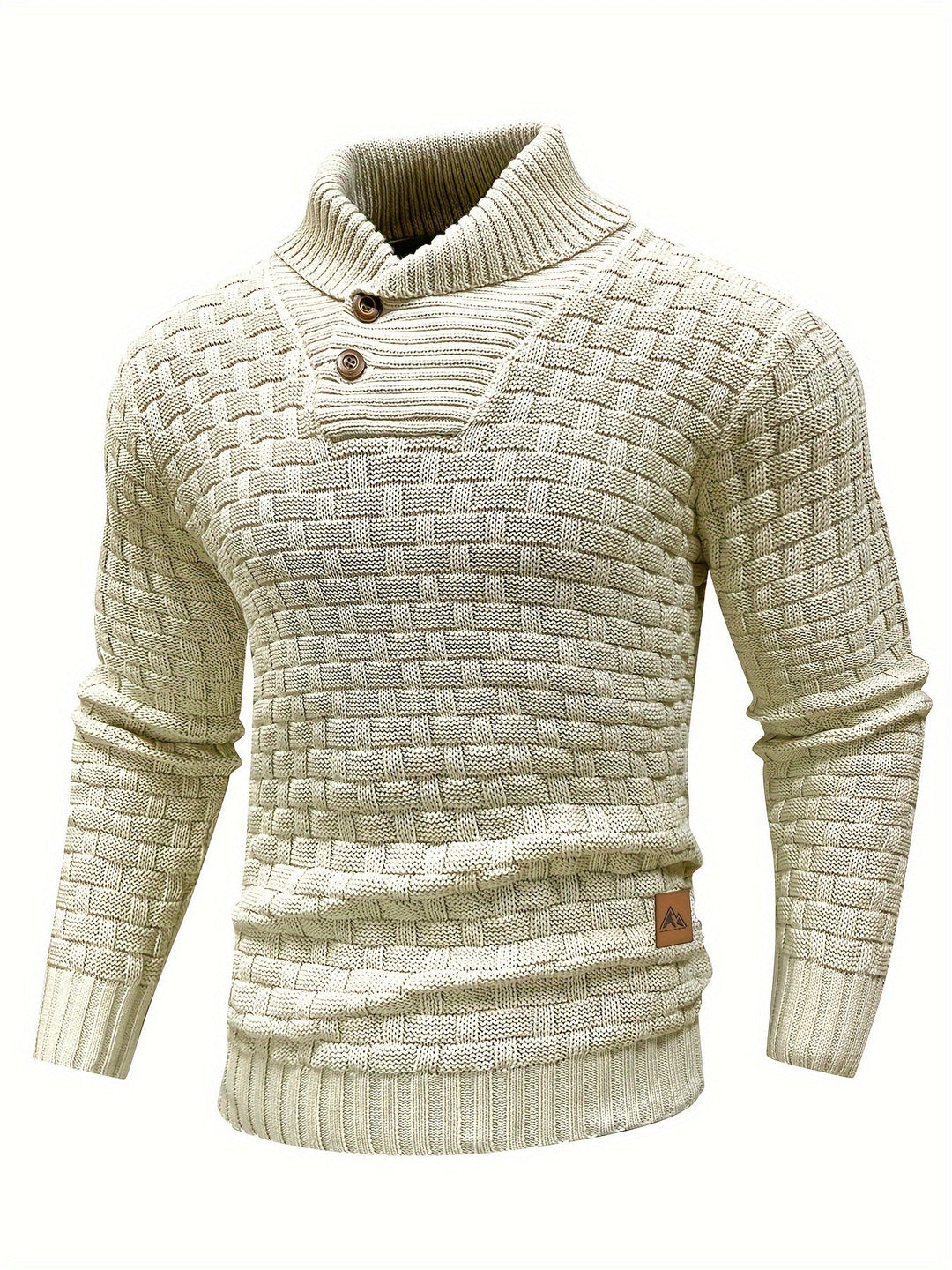 Herre Elegante Langærmet Sweater med Kravedetalje