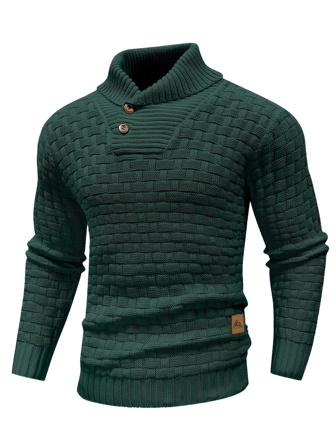Herre Elegante Langærmet Sweater med Kravedetalje