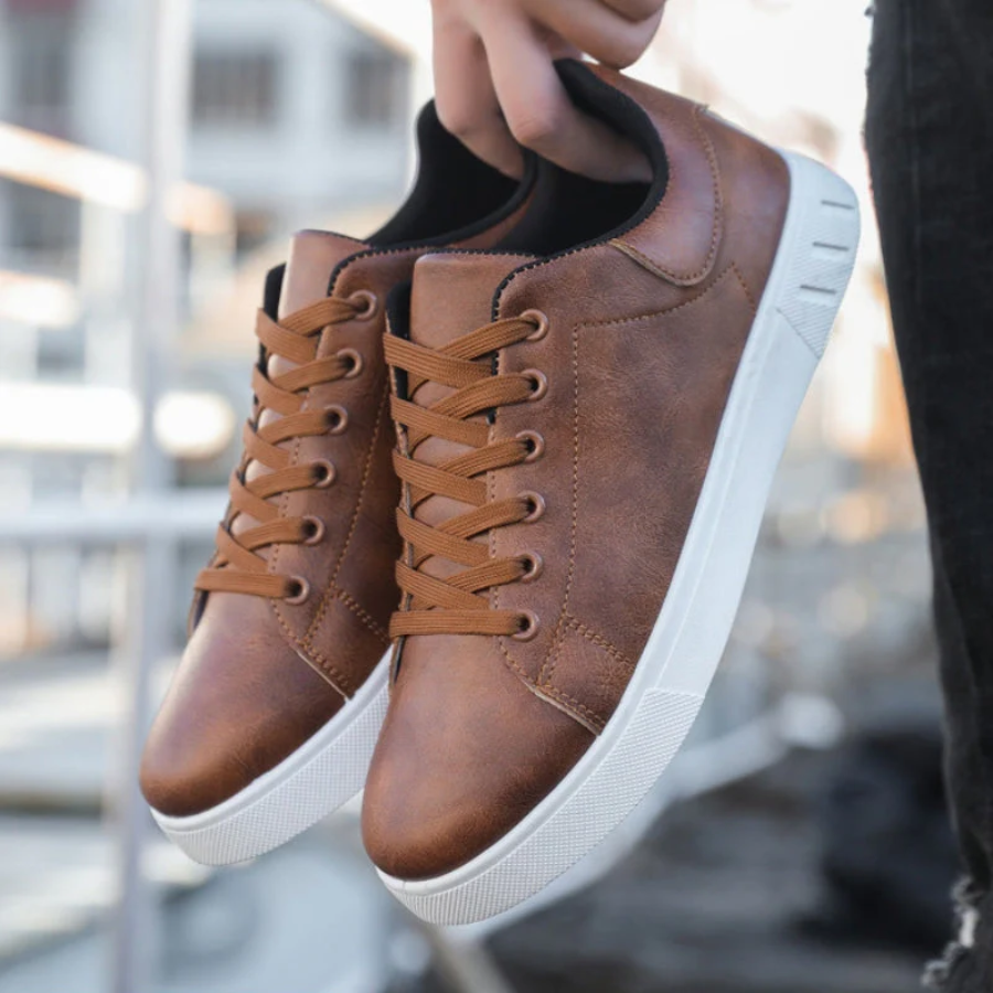Matteo Sinclair - Minimalistiske Lædersneakers Til Herre