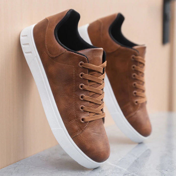Matteo Sinclair - Minimalistiske Lædersneakers Til Herre