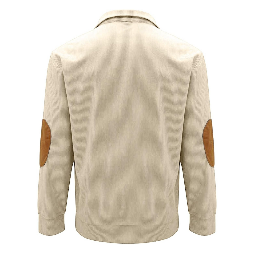 Lachlan Bennett - Fløjl Kvart-Knap Sweatshirt Til Herre
