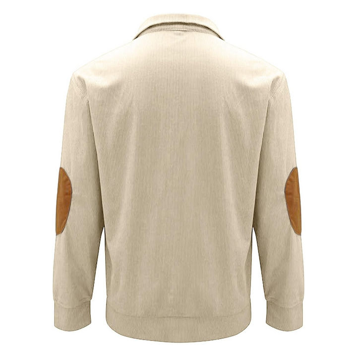 Lachlan Bennett - Fløjl Kvart-Knap Sweatshirt Til Herre