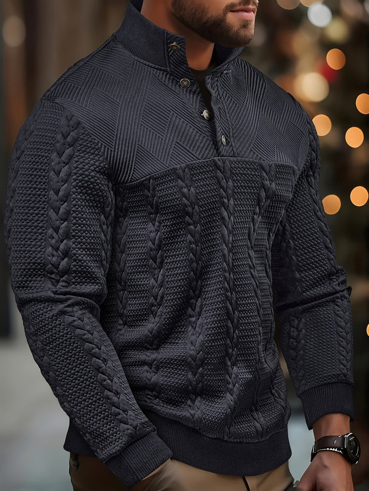 Mænd Casual Pullover med Opstående Krave