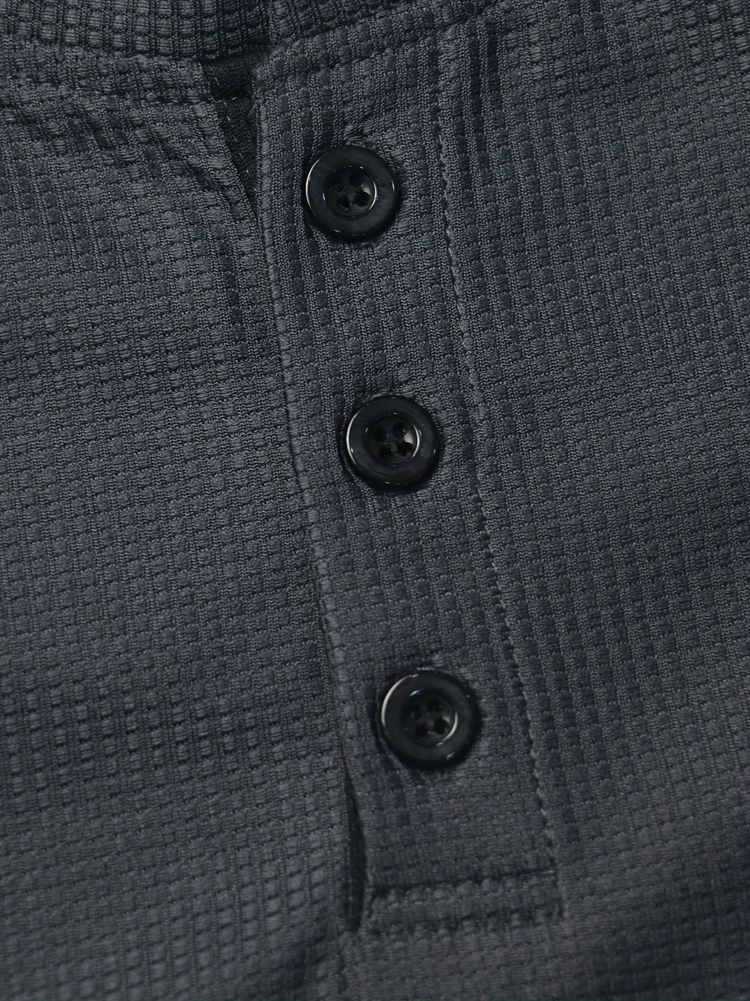 Mænd Tekstureret Henley Trøje med Knapstolpe