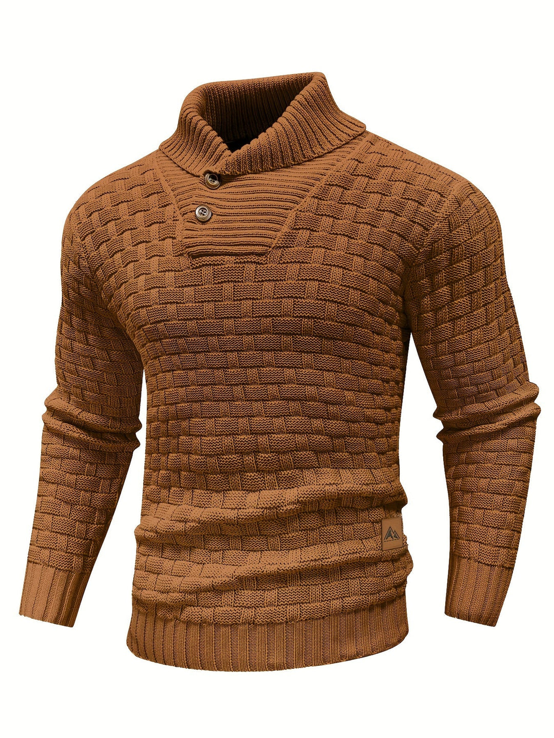 Herre Elegante Langærmet Sweater med Kravedetalje