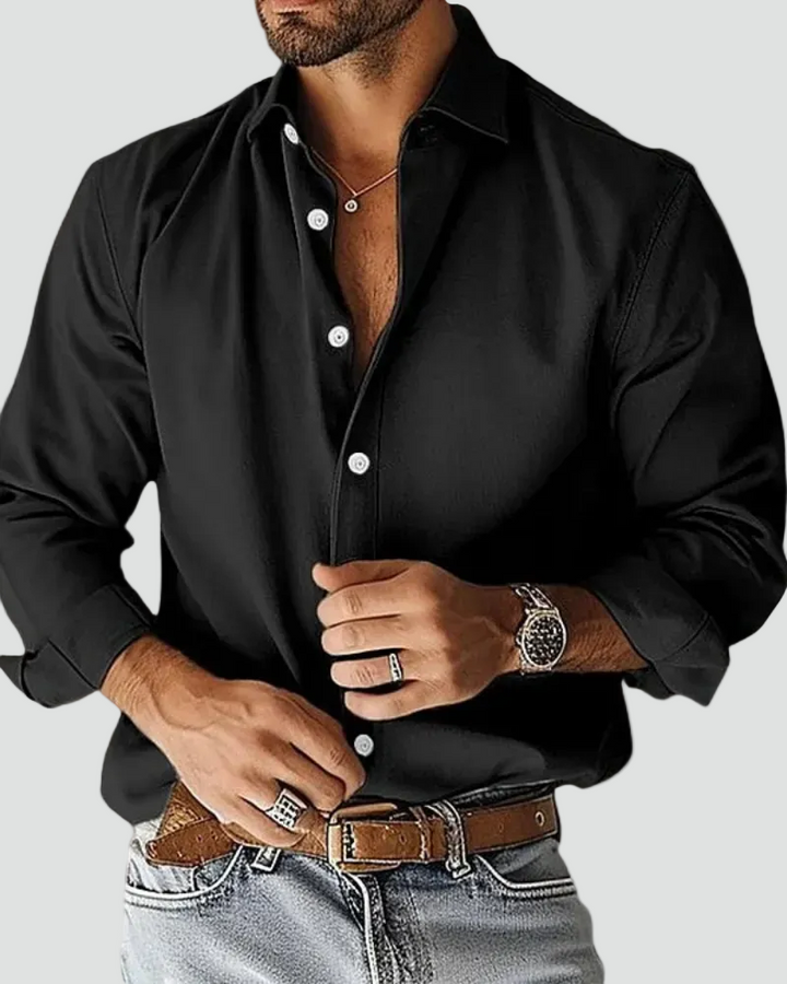 Herreskjorte med Lange Ærmer – Slim Fit – Casual Stil