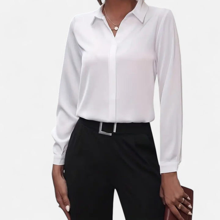Camille Laurent - Elegant Kontor Bluse Til Dame