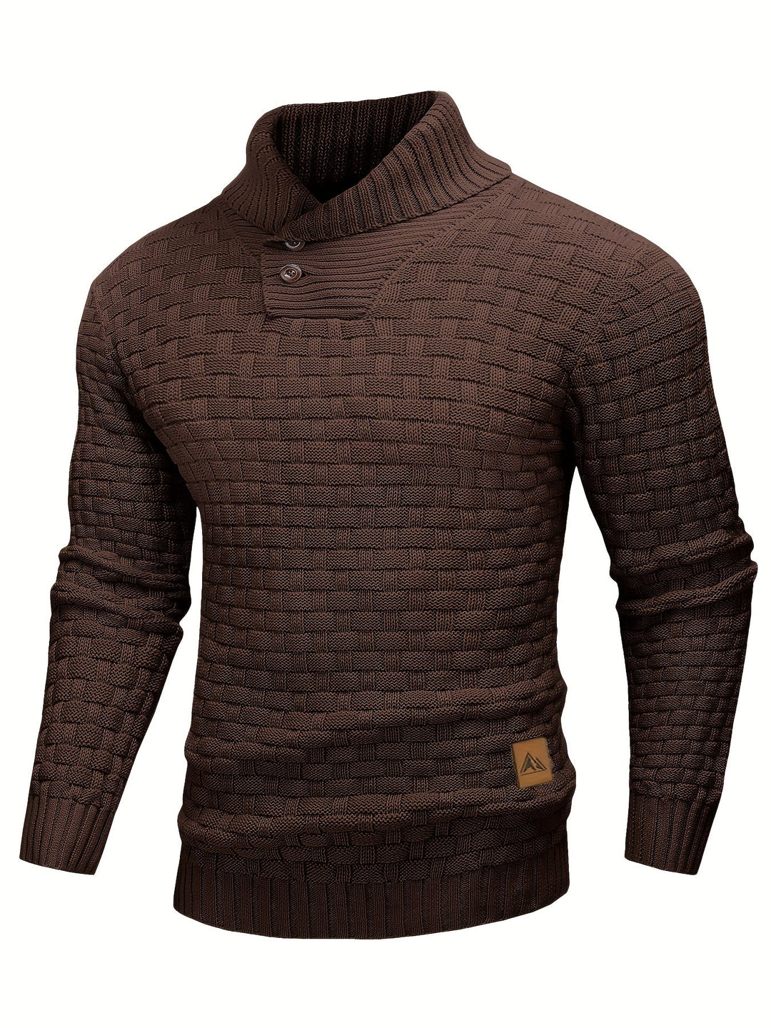 Herre Elegante Langærmet Sweater med Kravedetalje