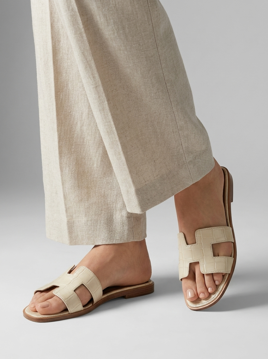Dame Slip-On Sandaler med Komfortsål og Åben Tå