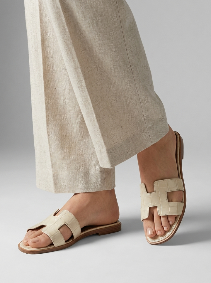 Dame Slip-On Sandaler med Komfortsål og Åben Tå