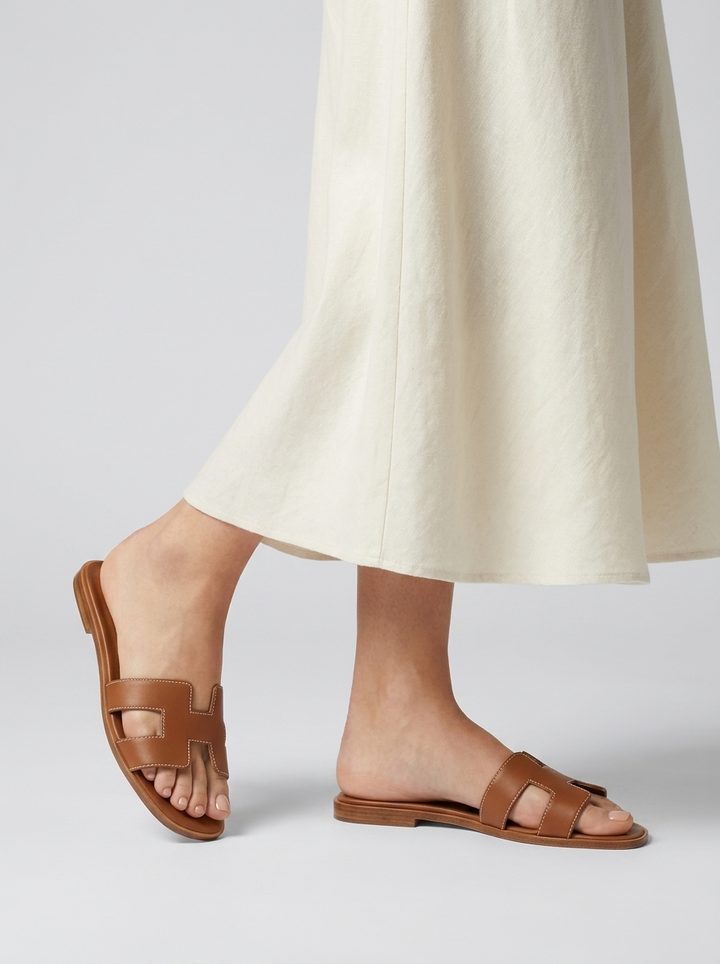 Dame Slip-On Sandaler med Komfortsål og Åben Tå