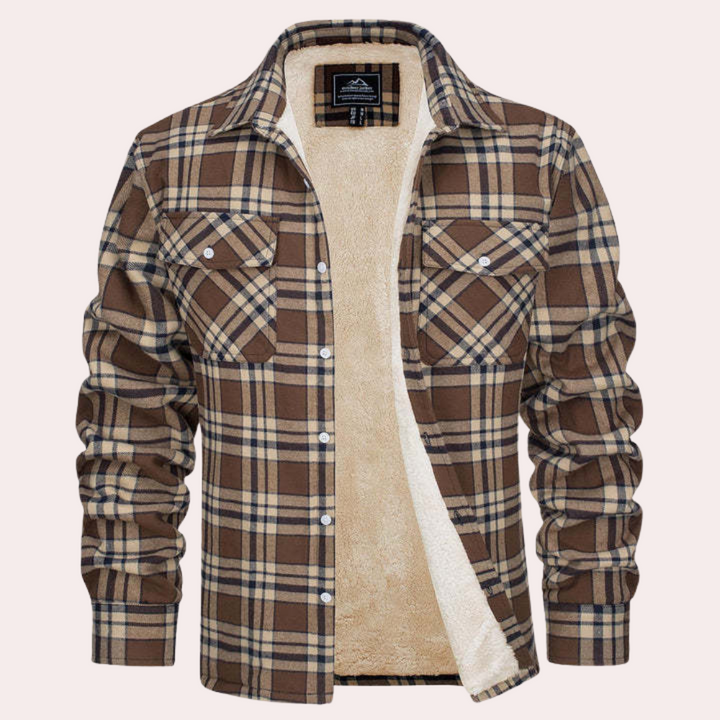 Stilfuld Checkered Mænd Jakke Til Mode- Bevidste Mand