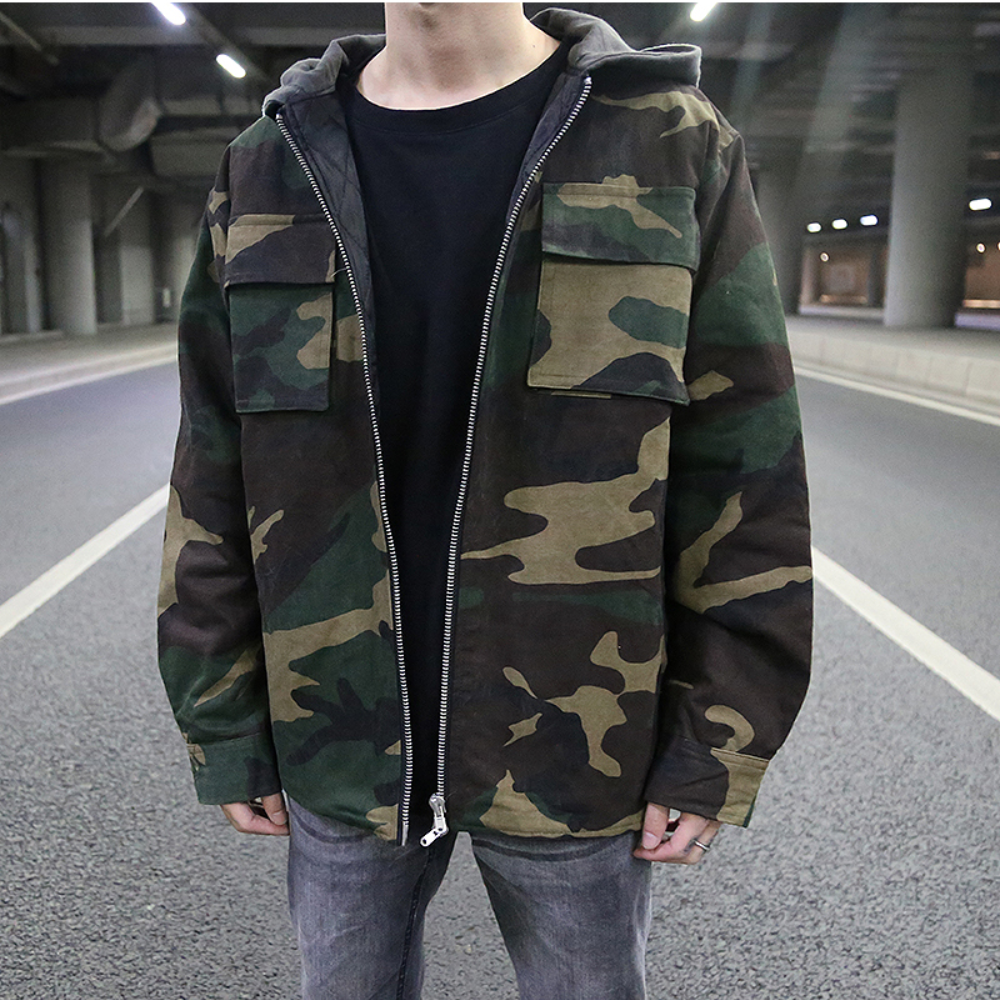 Ethan - Stilfuld Urban Camo Mænd Hættetrøje
