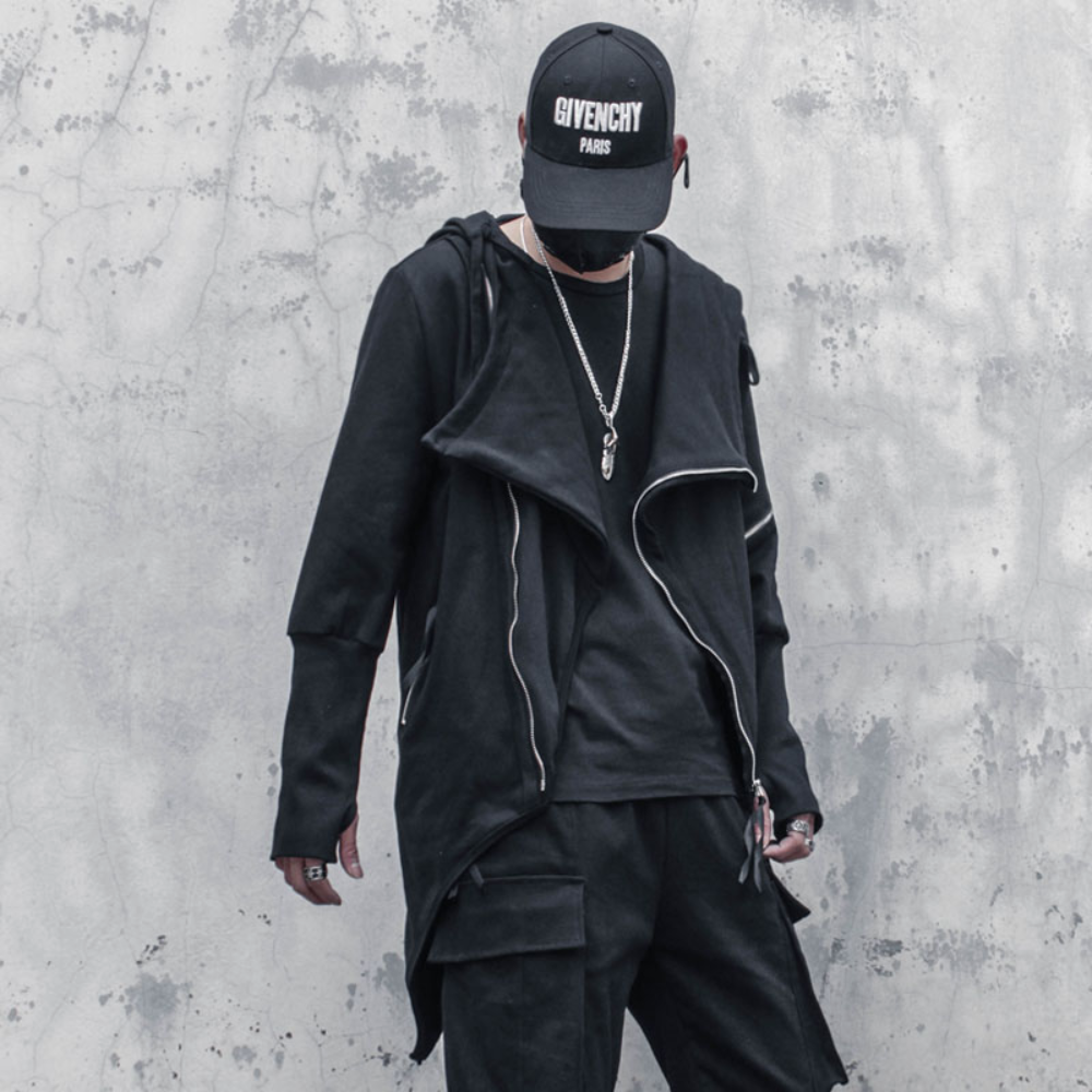 Balthasar - Stilfuld Mænds Lang Frakke Med Asymmetrisk Design