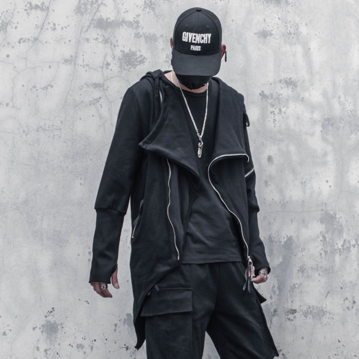Balthasar - Stilfuld Mænds Lang Frakke Med Asymmetrisk Design