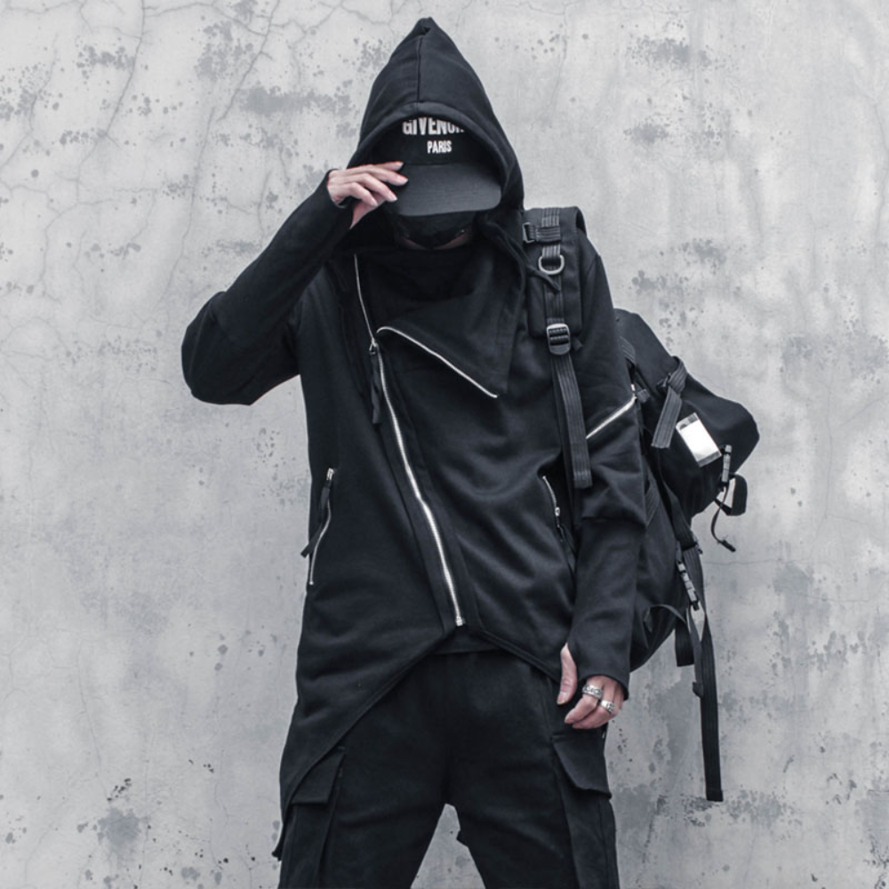 Balthasar - Stilfuld Mænds Lang Frakke Med Asymmetrisk Design
