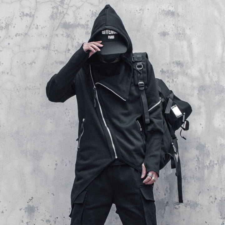 Balthasar - Stilfuld Mænds Lang Frakke Med Asymmetrisk Design