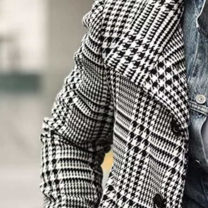 Stilfuld Checkered Mænds Frakke - Christopher