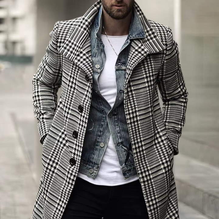 Stilfuld Checkered Mænds Frakke - Christopher