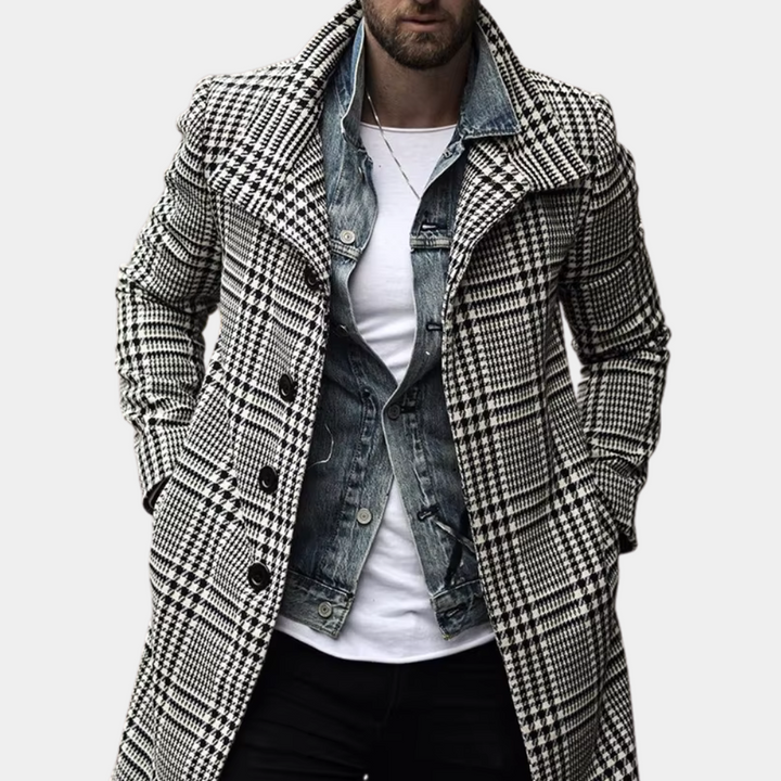 Stilfuld Checkered Mænds Frakke - Christopher
