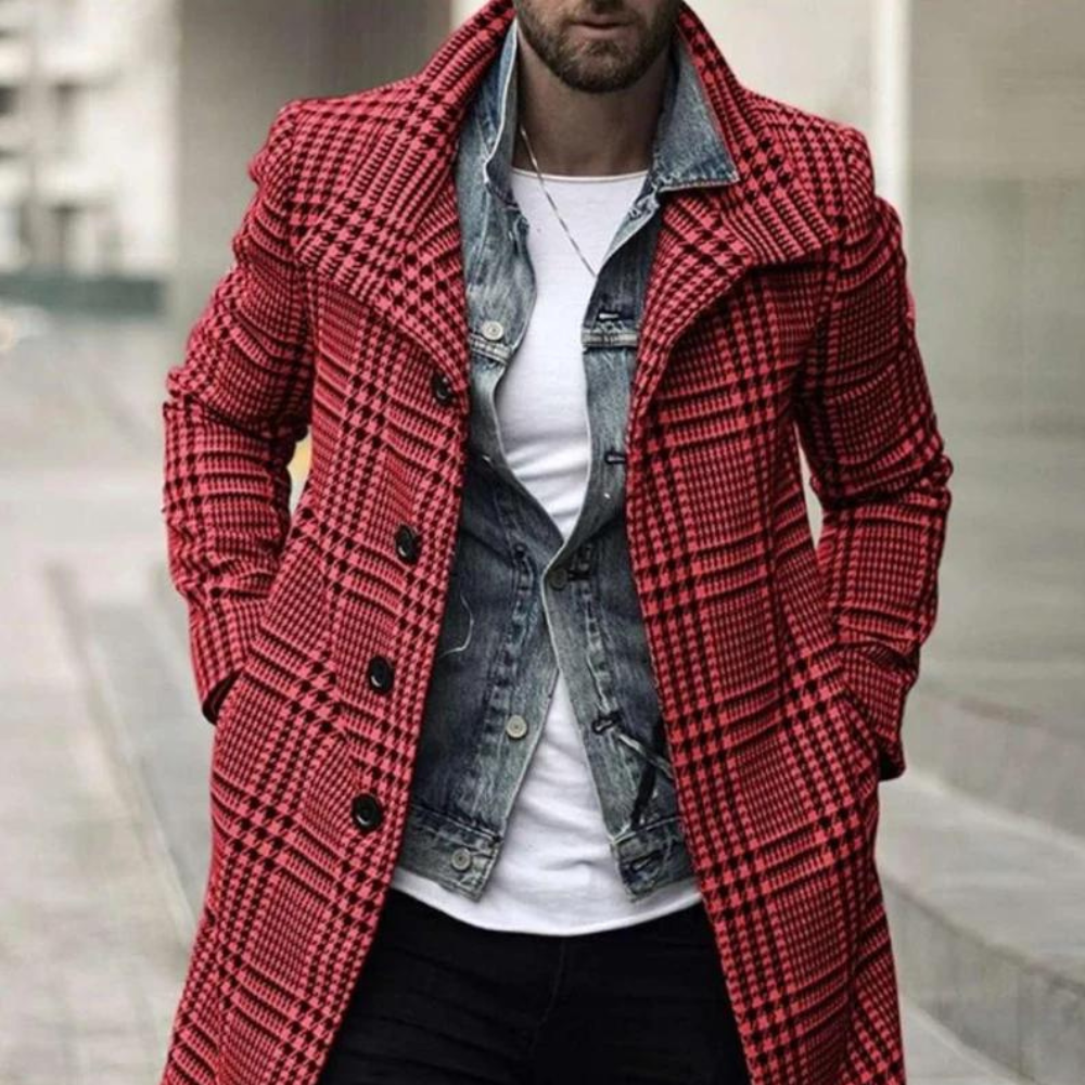 Stilfuld Checkered Mænds Frakke - Christopher