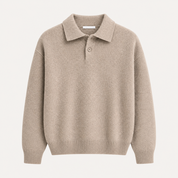Enzo Laurent | afslappet Knit Polo striktrøje med Soft Minimal Elegance til herre