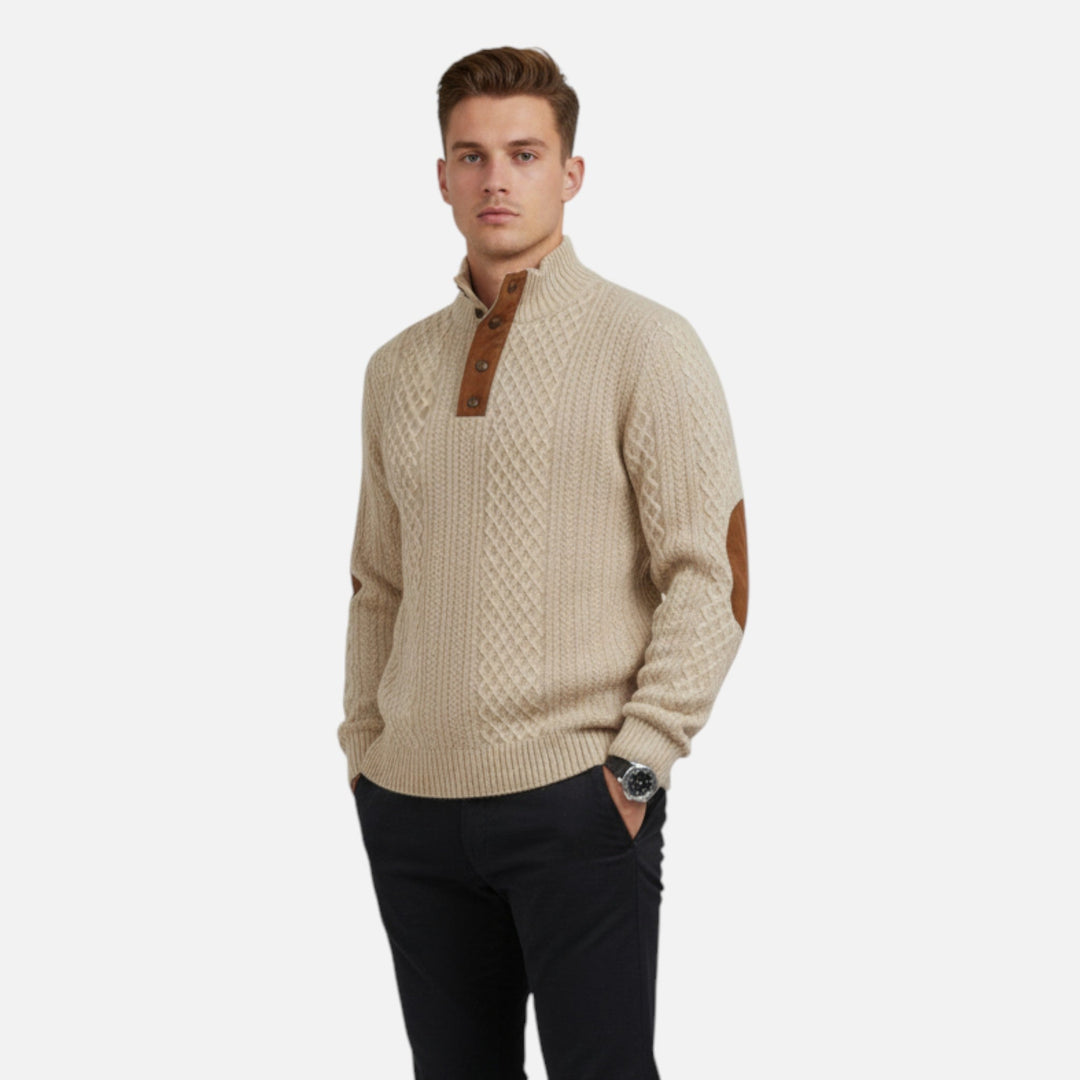Alessio Romano - Struktureret Strikket Pullover Til Herre