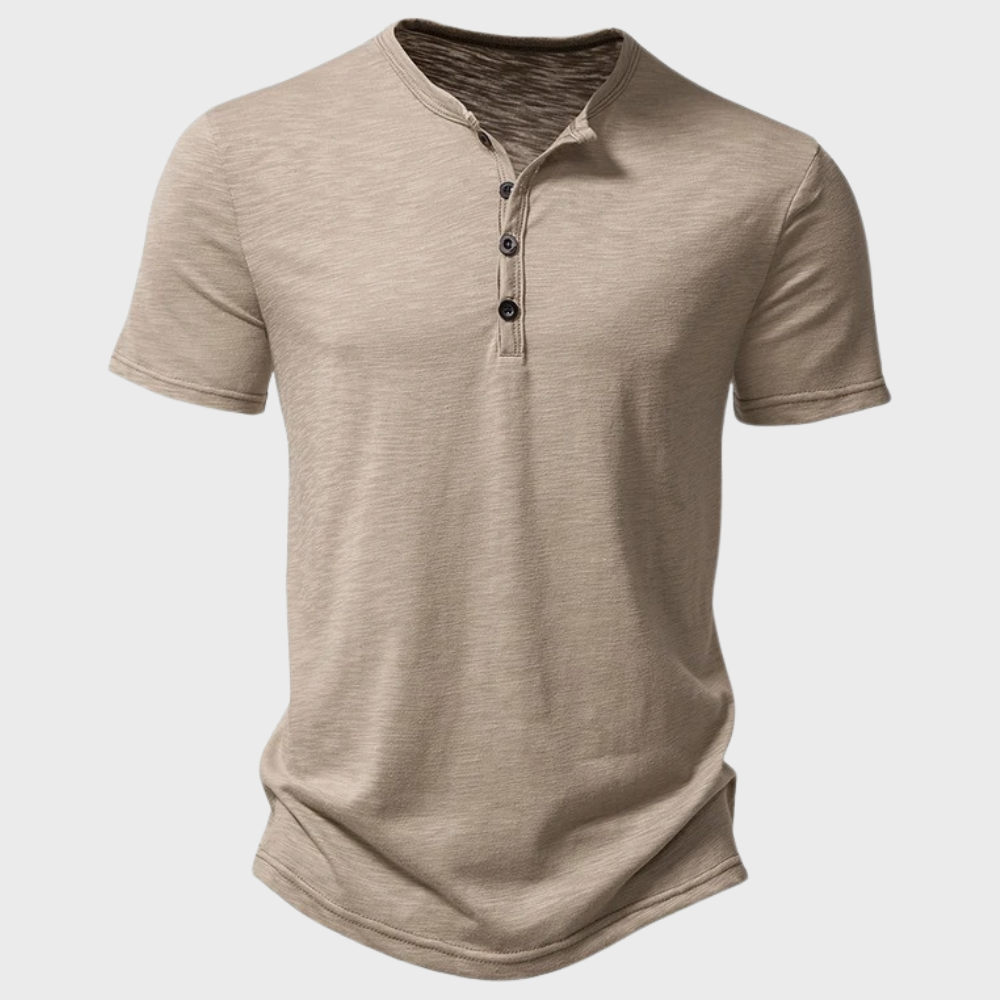 Gunnar Casual T-Shirt | Afslappet Henley Design med Knapper 3
