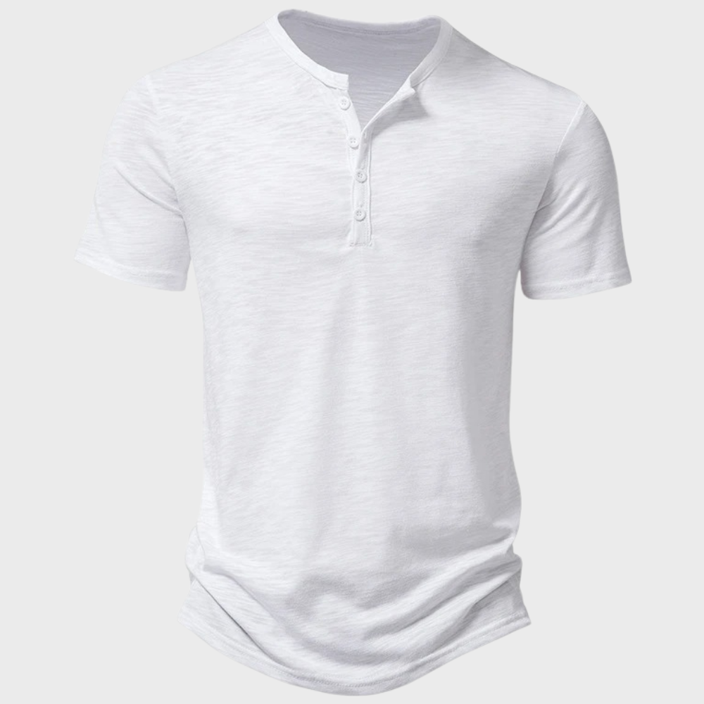 Gunnar Casual T-Shirt | Afslappet Henley Design med Knapper 4
