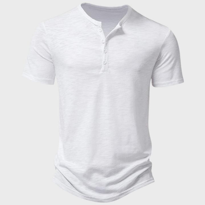 Gunnar Casual T-Shirt | Afslappet Henley Design med Knapper 4