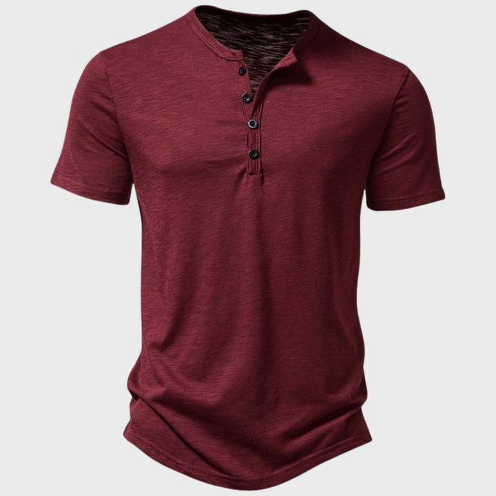 Gunnar Casual T-Shirt | Afslappet Henley Design med Knapper 5